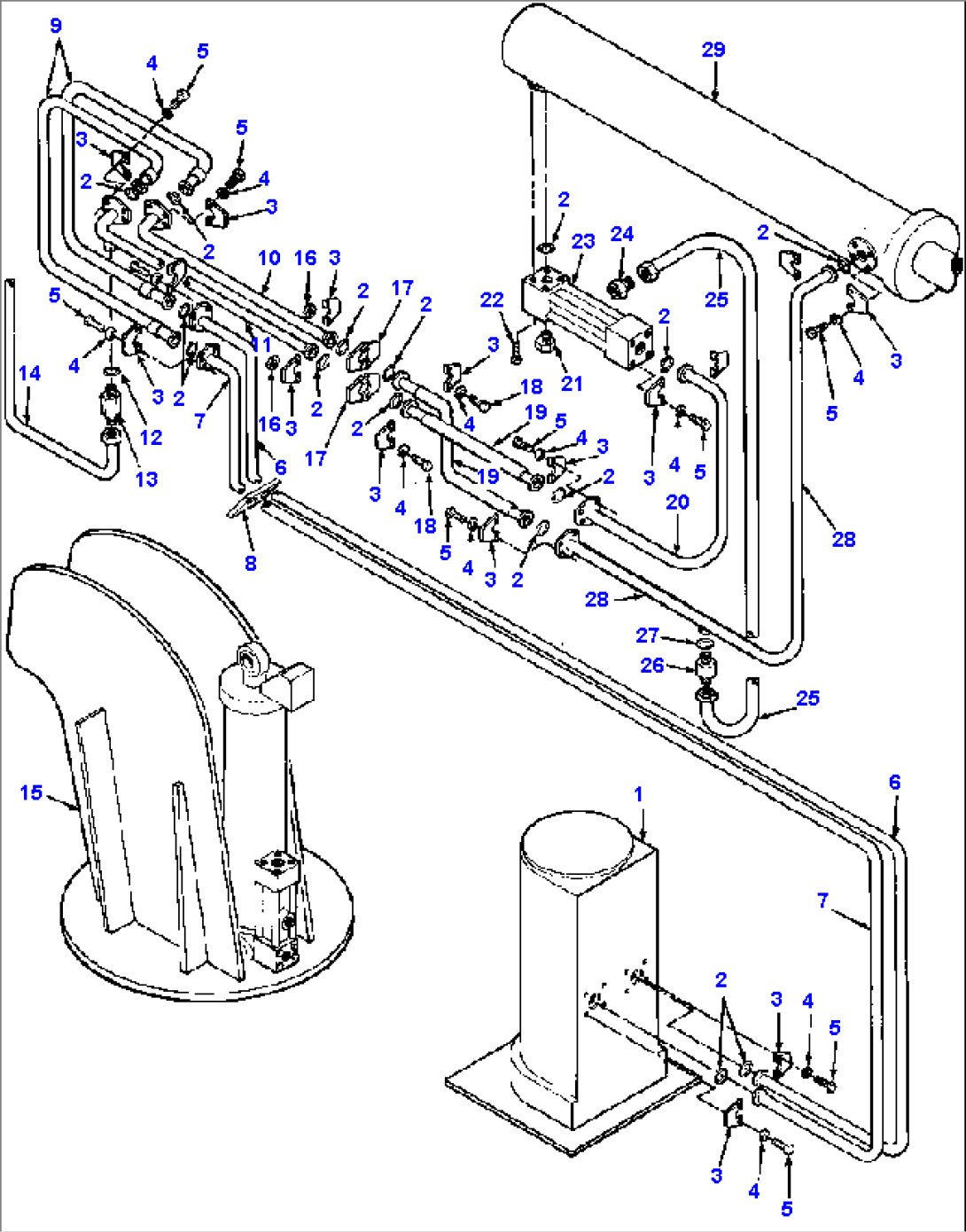 FIG. H0190-01A0 PEDESTAL - FOUR-SECTION POWER BOOM