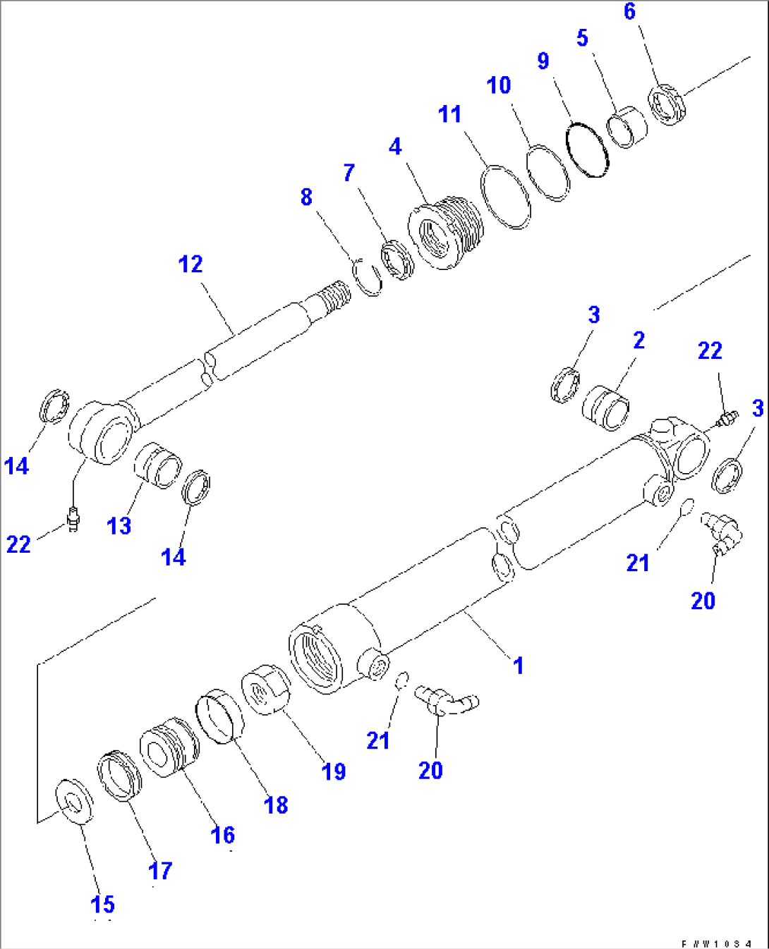 SIDE SHIFT CYLINDER (FOR SIDE SHIFT¤ PITCH AND ANGLE SNOW PLOW)(#64001-)