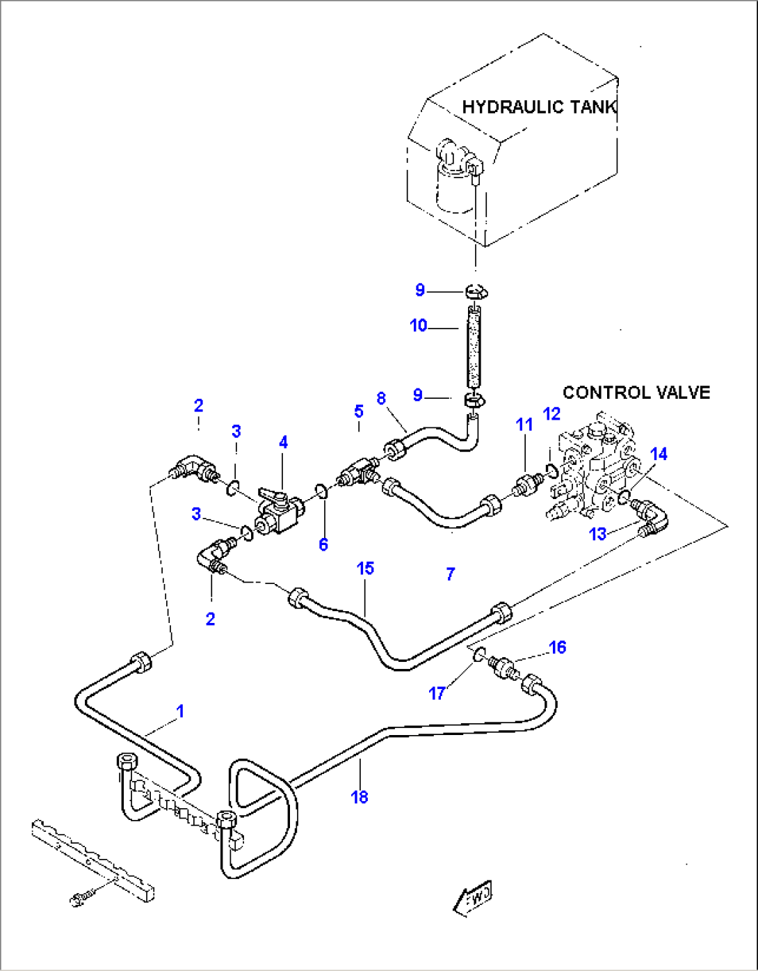 HYDRAULIC PIPING (THREE WAY VALVE)