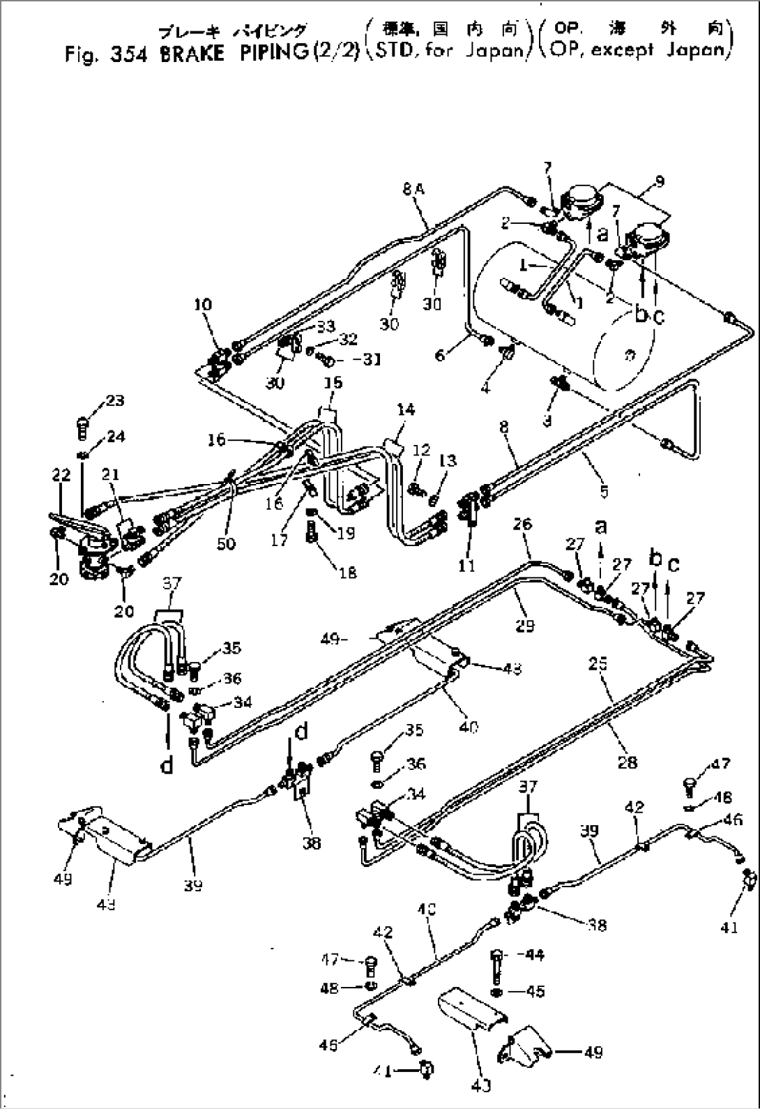 BRAKE PIPING (2/2) (STD¤ FOR JAPAN) (OP¤ EXCEPT JAPAN)