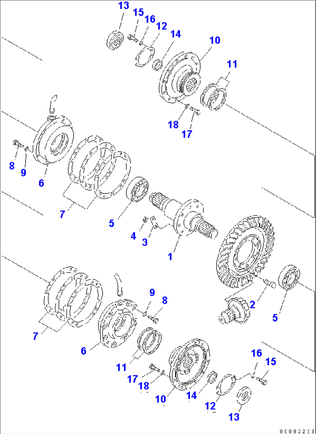 BEVEL GEAR AND SHAFT(#35001-)