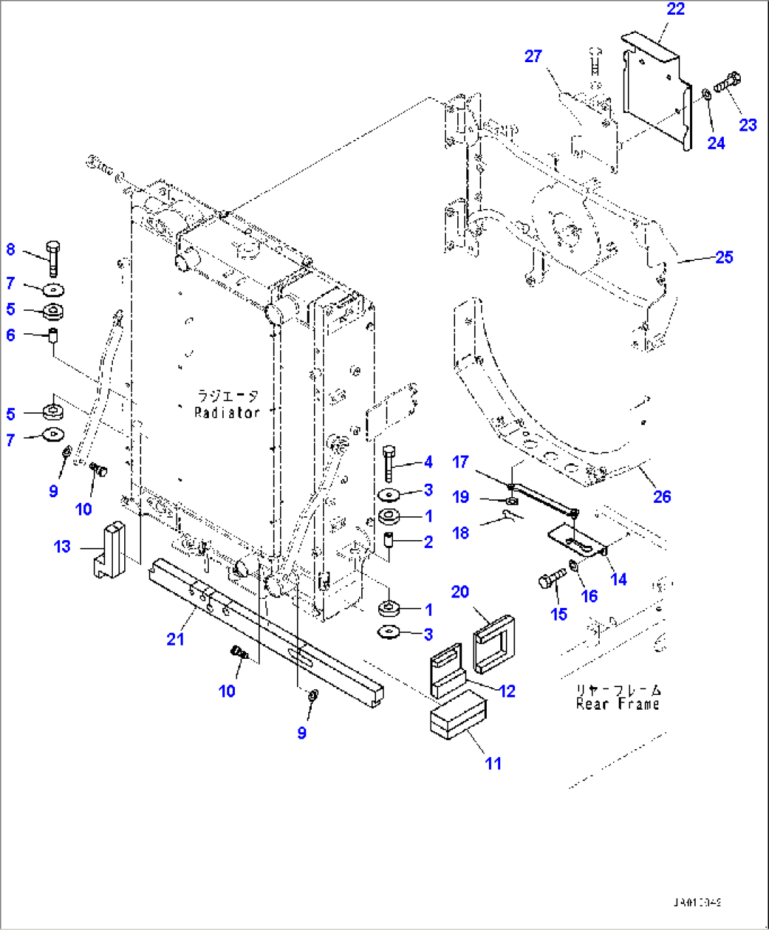 Radiator, Mounting (#80001-)
