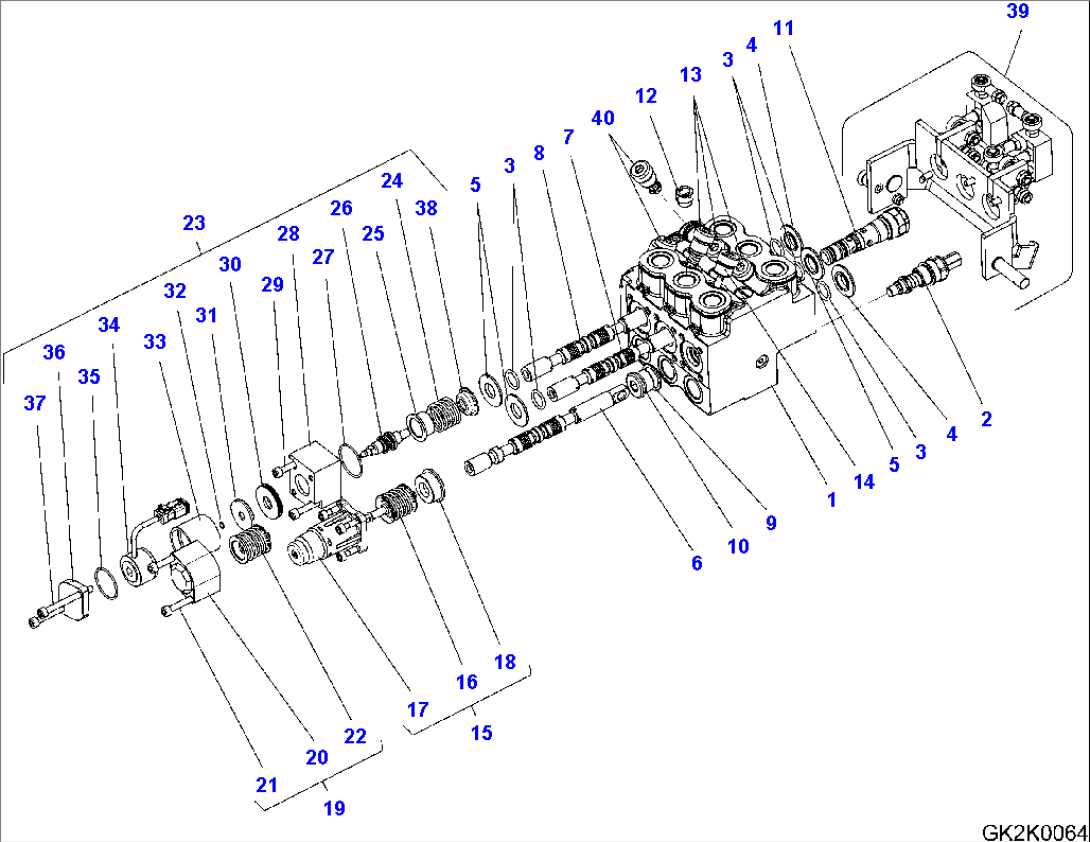 MAIN VALVE (STANDARD) (INNER PARTS) (SN: H60244-)