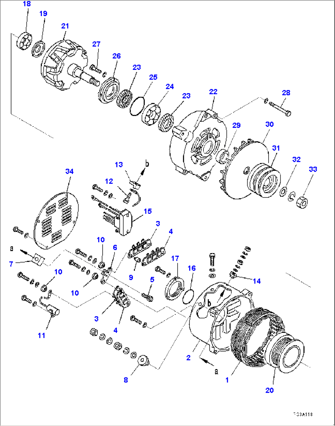 Alternator, Inner Parts (#535703-)