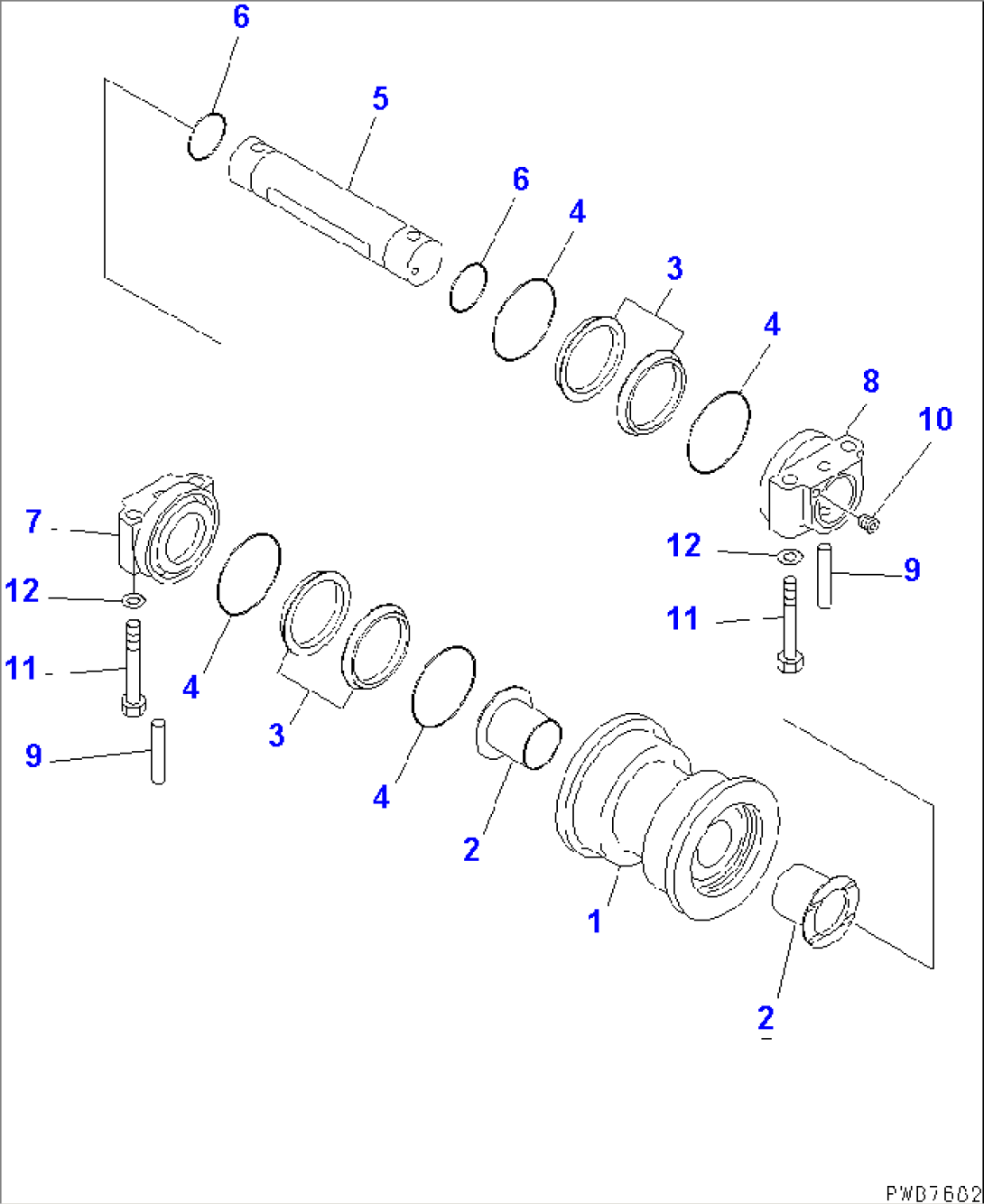 TRACK FRAME (TRACK ROLLER) (L.H.) (COLD WEATHER A SPEC.)(#30001-)