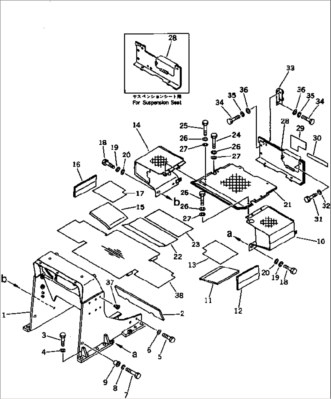 LOADER FRAME AND FLOOR PLATE (NOISE SUPPRESSION FOR EC)(#41759-)