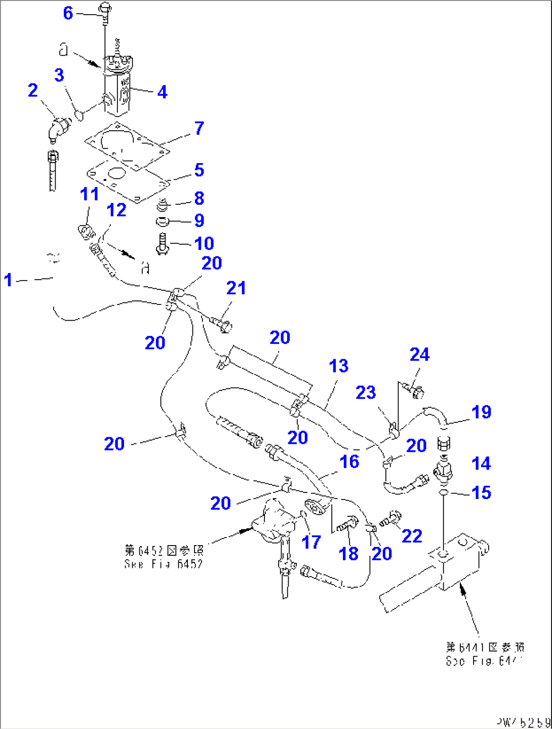 HYDRAULIC PIPING (PUMP TO P.P.C. VALVE) (3/3)