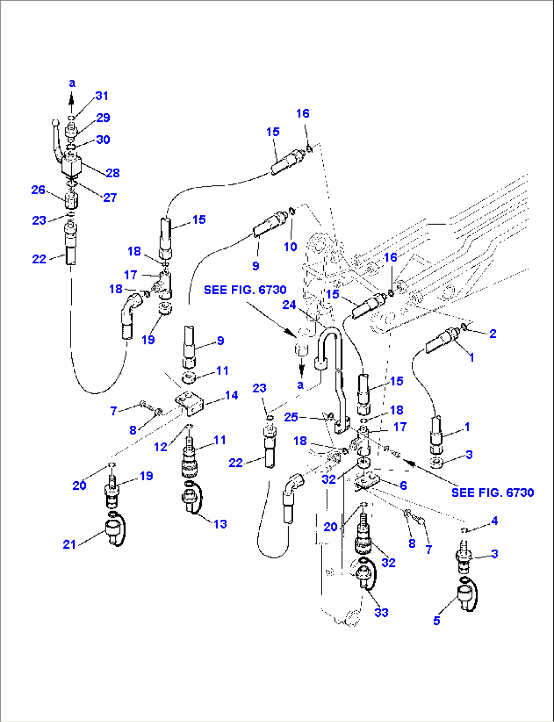 HYDRAULIC PIPING (ATTACHMENT LINE)(ARM SIDE)(OPTIONAL)