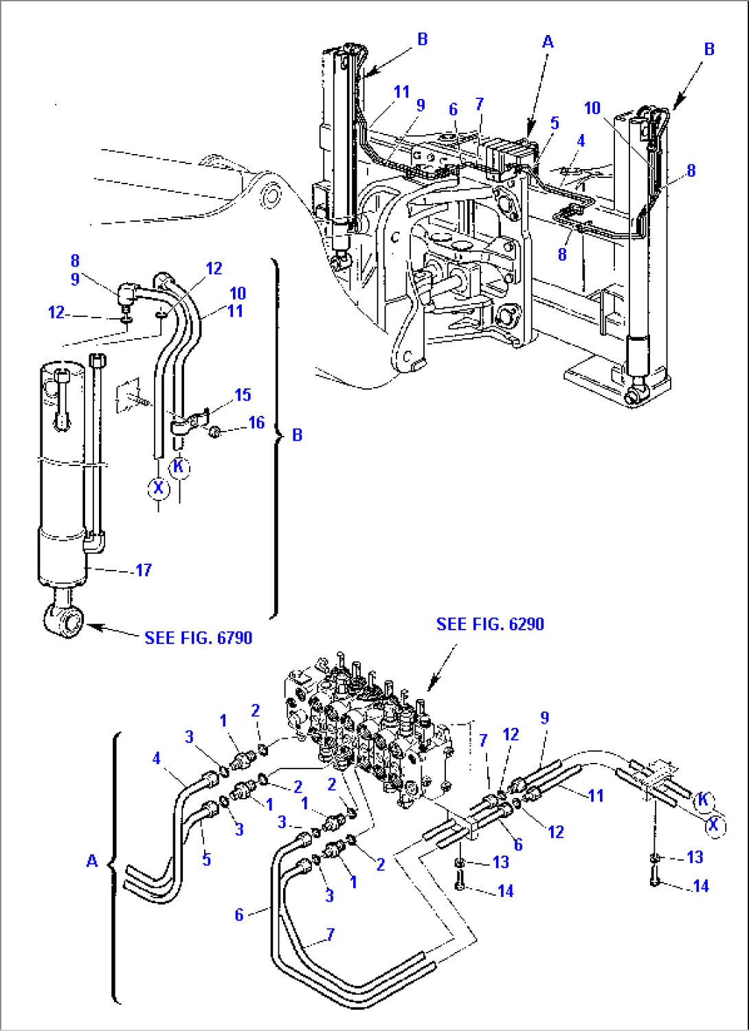 HYDRAULIC PIPING (VERTICAL OUTRIGGER CYLINDER LINE)