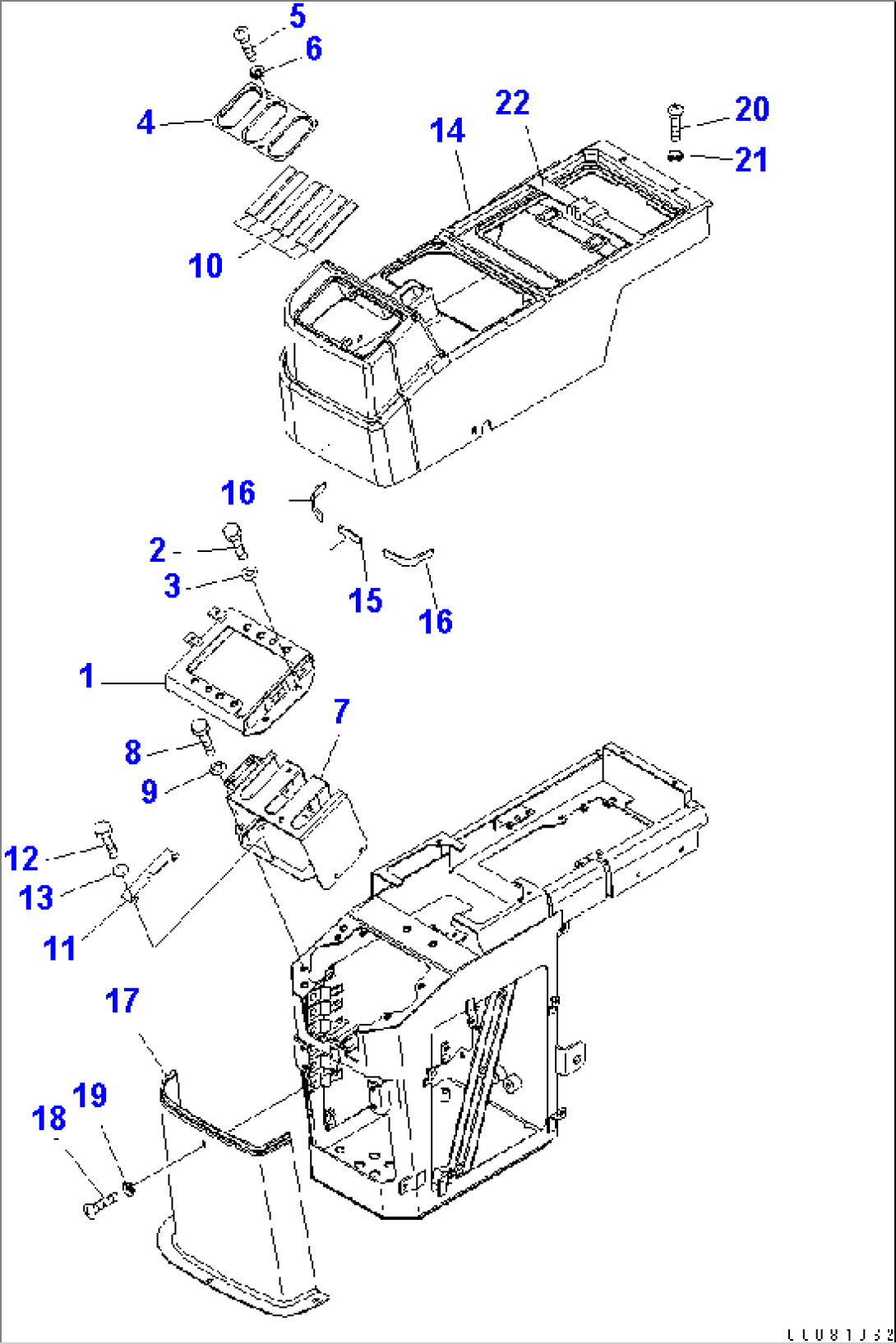 LOADER CONTROL (CONSOLE COVER) (FOR 3 LEVER AND MULTI COUPLER)(#70001-)