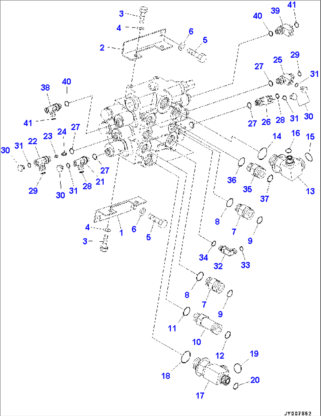 Hydraulic Control Valve, 3-Valve (2/2) (#75053-)