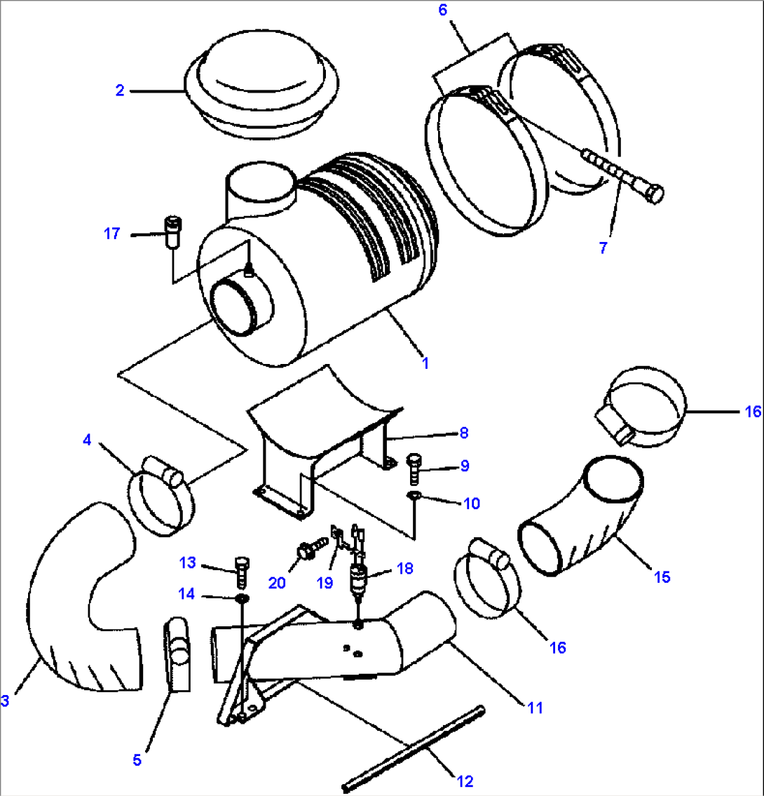 FIG. B0130-02A0 AIR CLEANER - PIPING