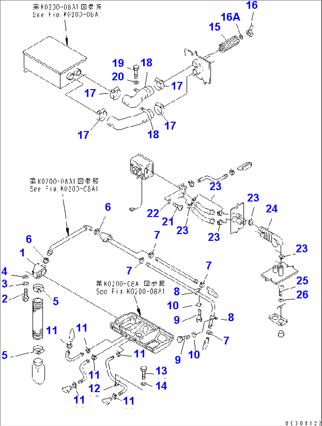 HEATER DUCT RELATED PARTS (FOR 140 ENGINE)(#31586-)
