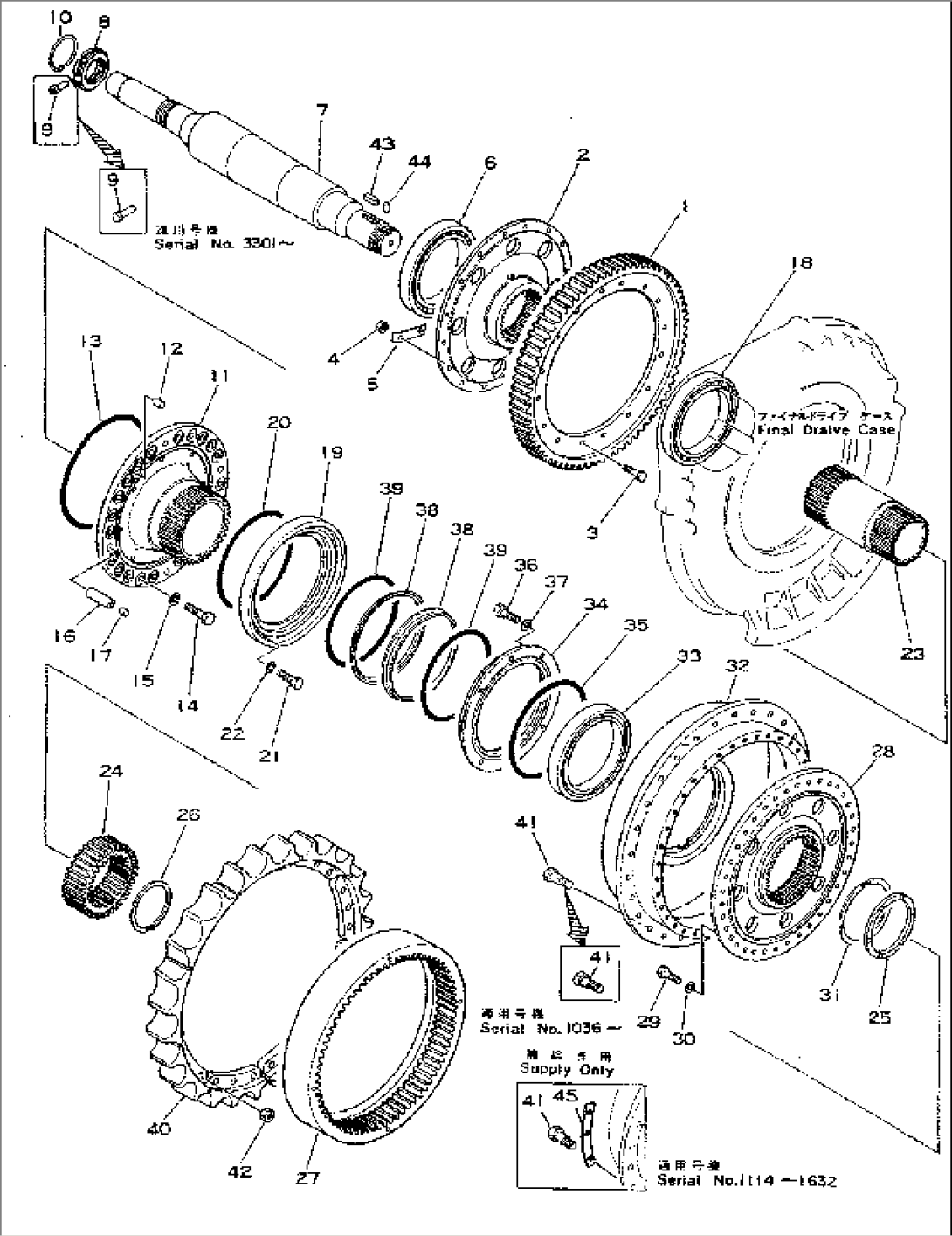 FINAL DRIVE GEAR AND SHAFT (1/2)