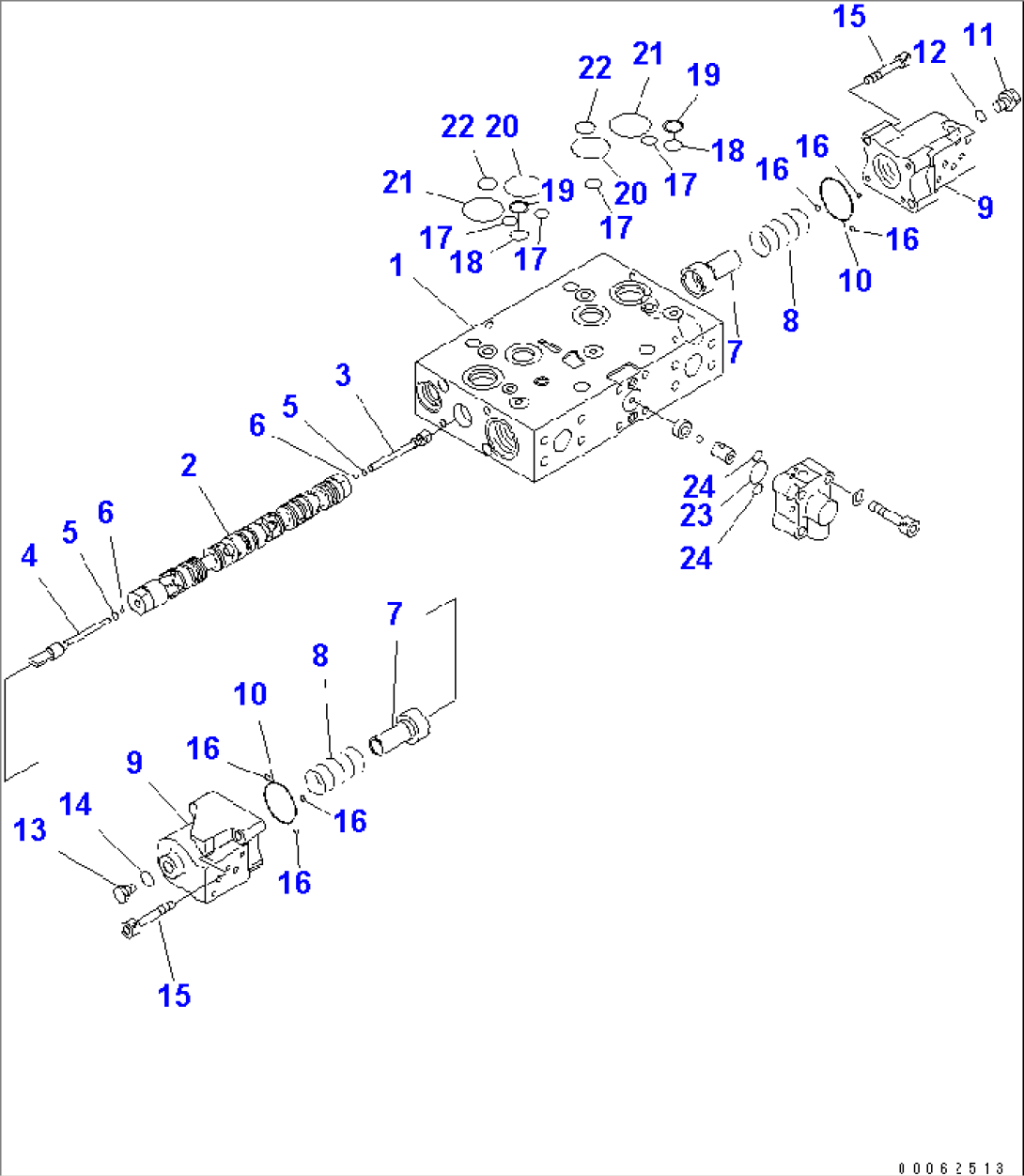 SERVICE VALVE (FOR 3-SPOOL) (1/3)(#55001-)
