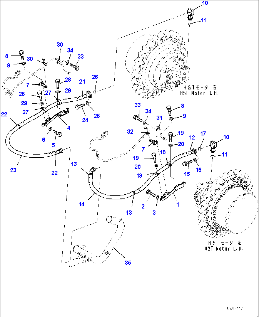 Drain Piping, Motor Drain (1/2) (#B60001-)