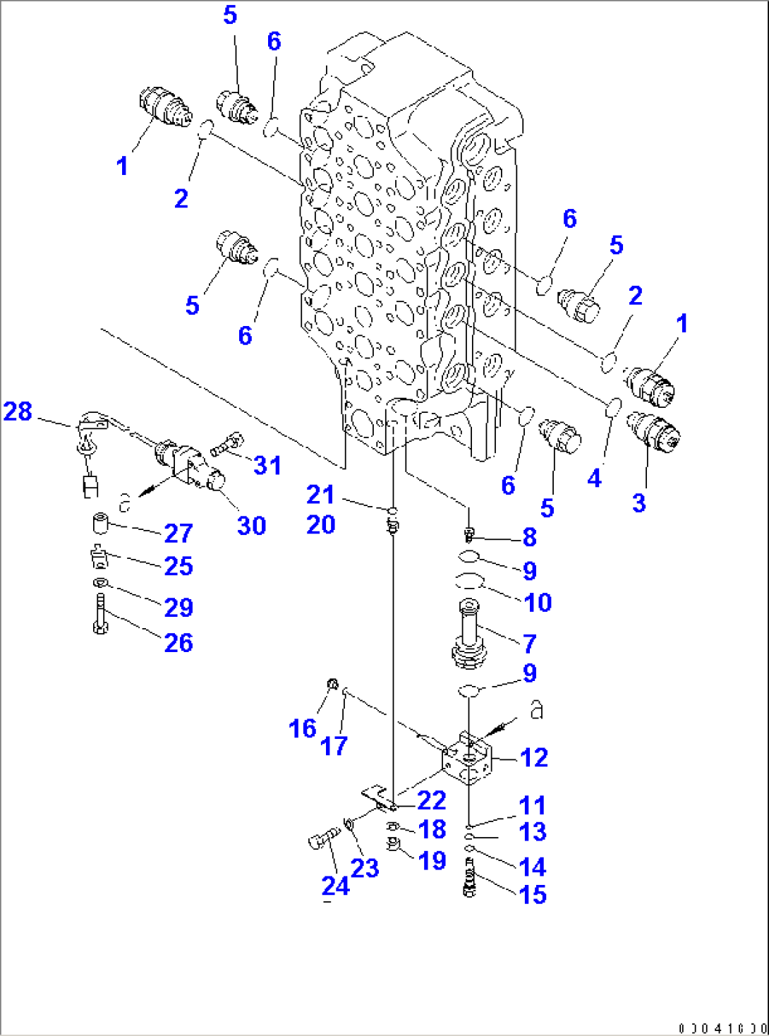MAIN VALVE (5-SPOOL) (FOR LOADER) (5/5)(#55001-)