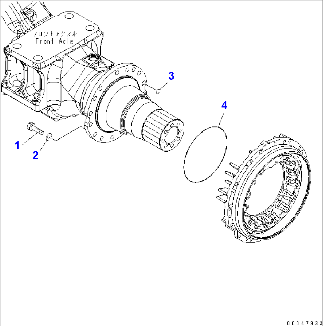 FRONT AXLE (FINAL DRIVE RELATED PARTS)(#55001-)