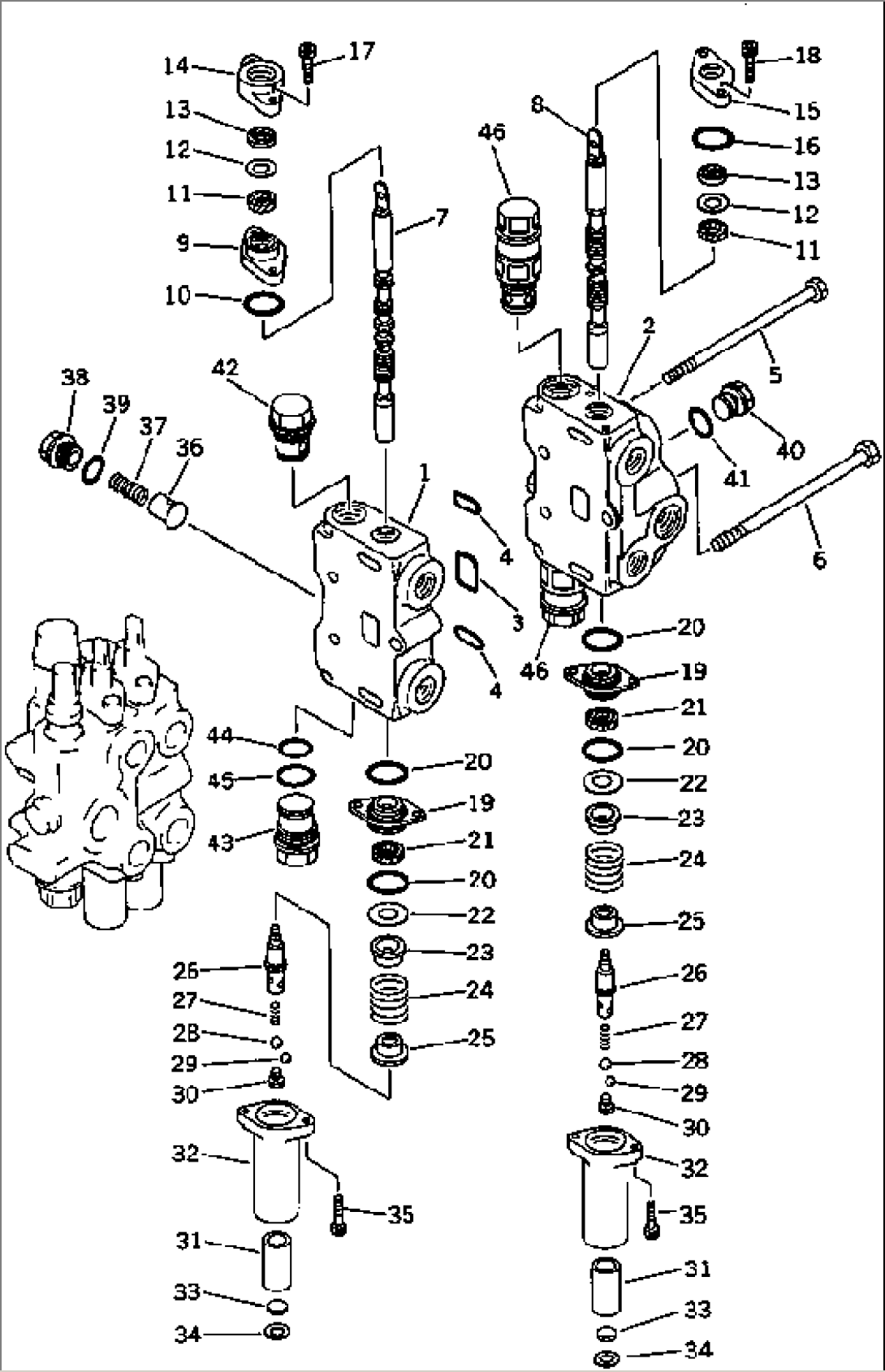 HYDRAULIC CONTROL VALVE (2/3) (FOR RIPPER WITH FRONT ATTACHMENT)