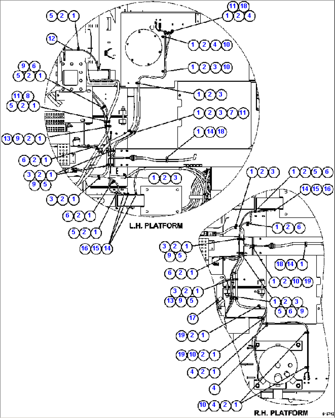 ELECTRICAL HARNESS ROUTING - FRONT PLATFORMS