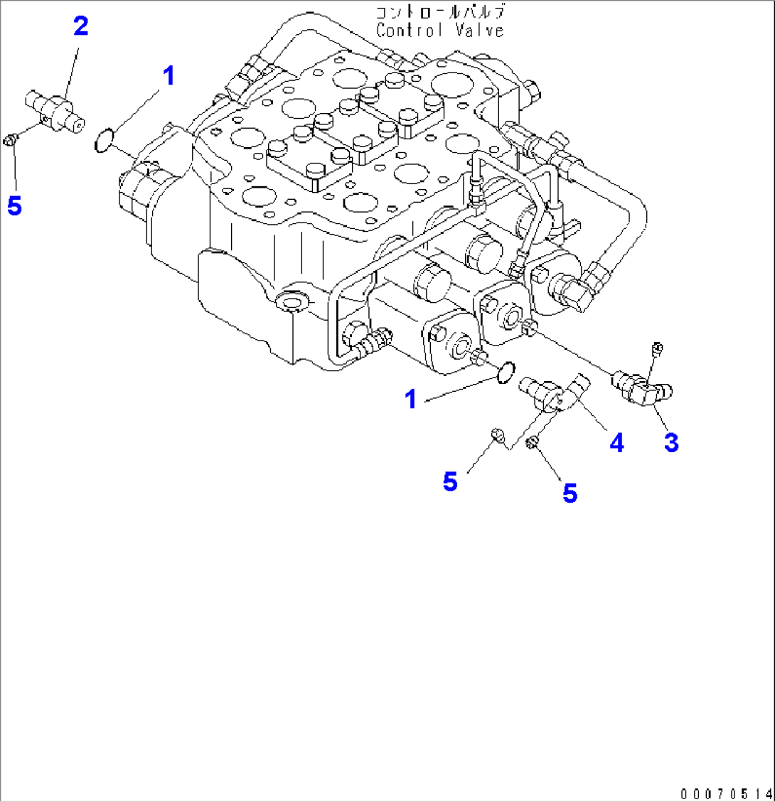 HYDRAULIC MAIN VALVE (RELATED PARTS) (WITH 3-SPOOL VALVE)(#52406-)