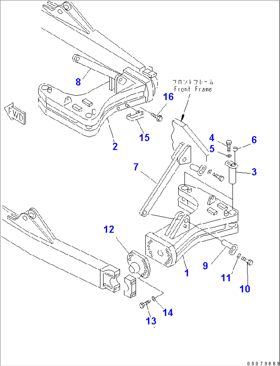 DOZER AND LINKAGE (SIDE SUPPORT AND RELATED PARTS) (1/2)(#50042-)