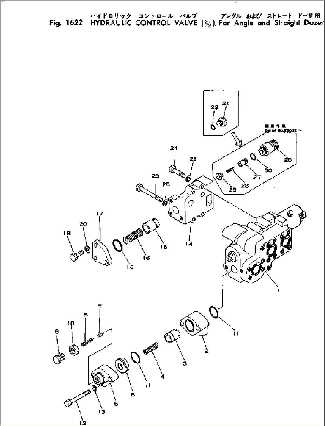 HYDRAULIC CONTROL VALVE (2/2)¤ FOR ANGLE AND STRAIGHT DOZER