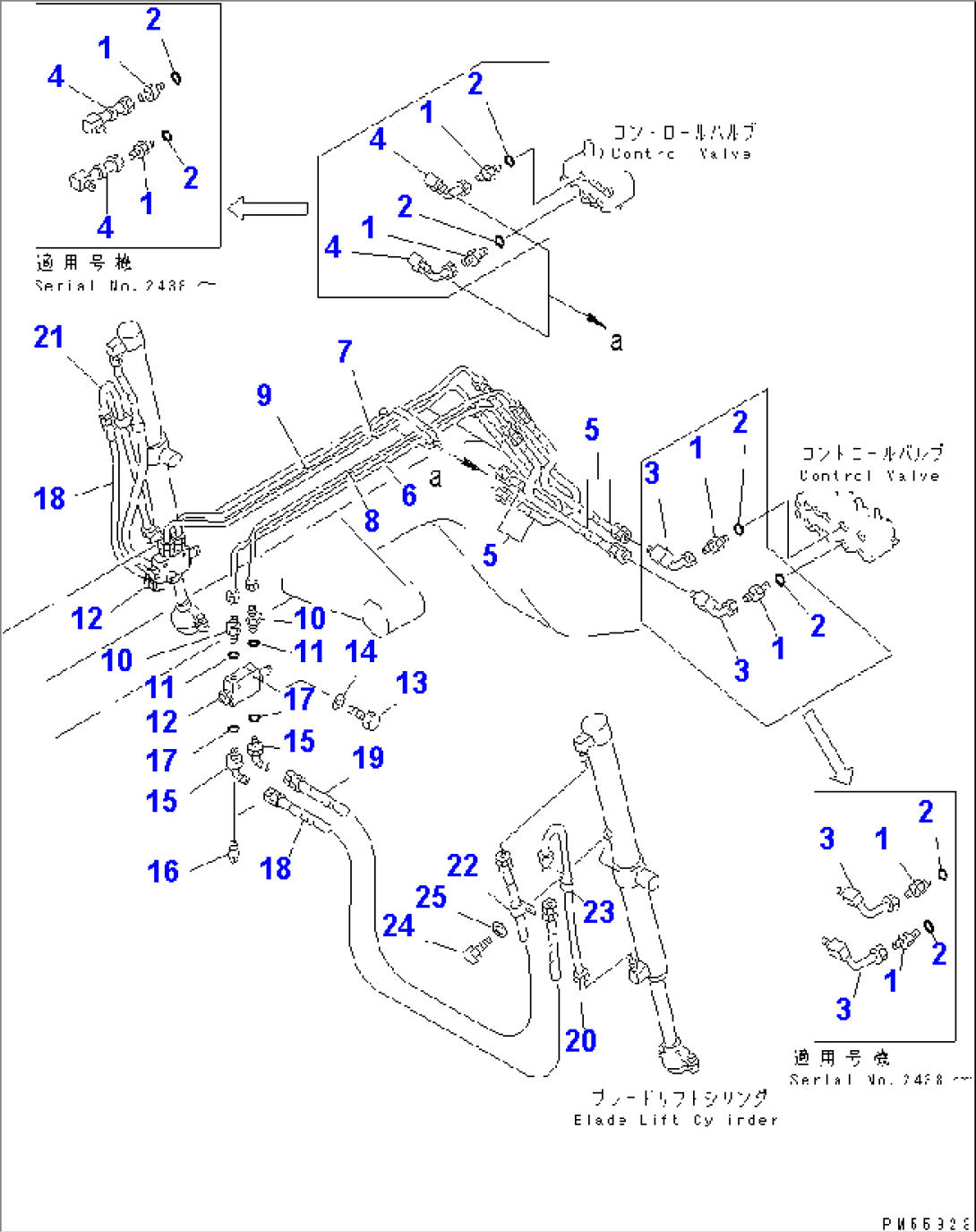 HYDRAULIC PIPING (BLADE LIFT CYLINDER LINE)(#2001-)