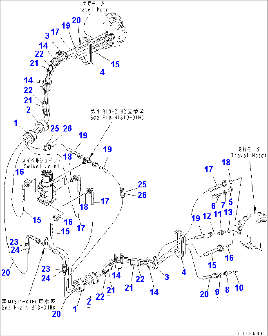TRAVEL PIPING (FOR VARIABLE GAUGE)