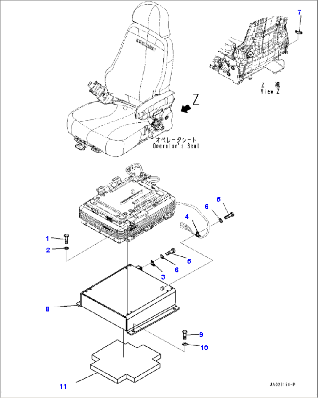 K0110-001002 OPERATOR SEAT MOUNTING