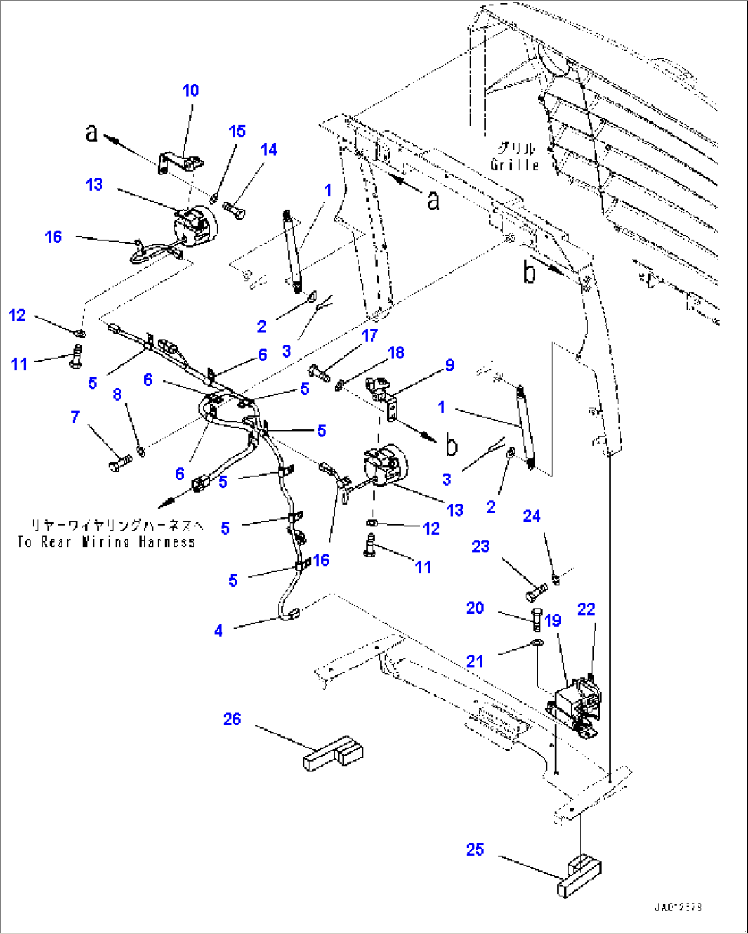 Engine Hood, Wiring Harness (#80001-)