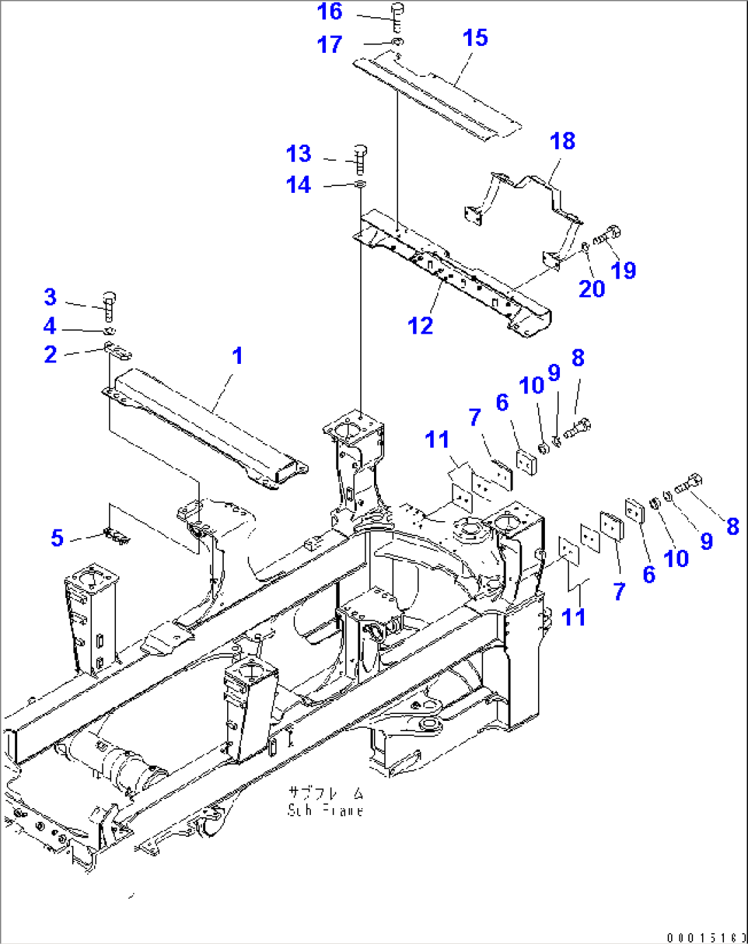 SUB FRAME (FRAME ACCESSORY PARTS)(#1077-)