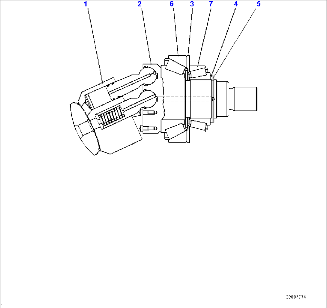 Hydrostatic Transmission (HST) Pump and Motor, HST Motor 1, Rotary Group (#70883-)