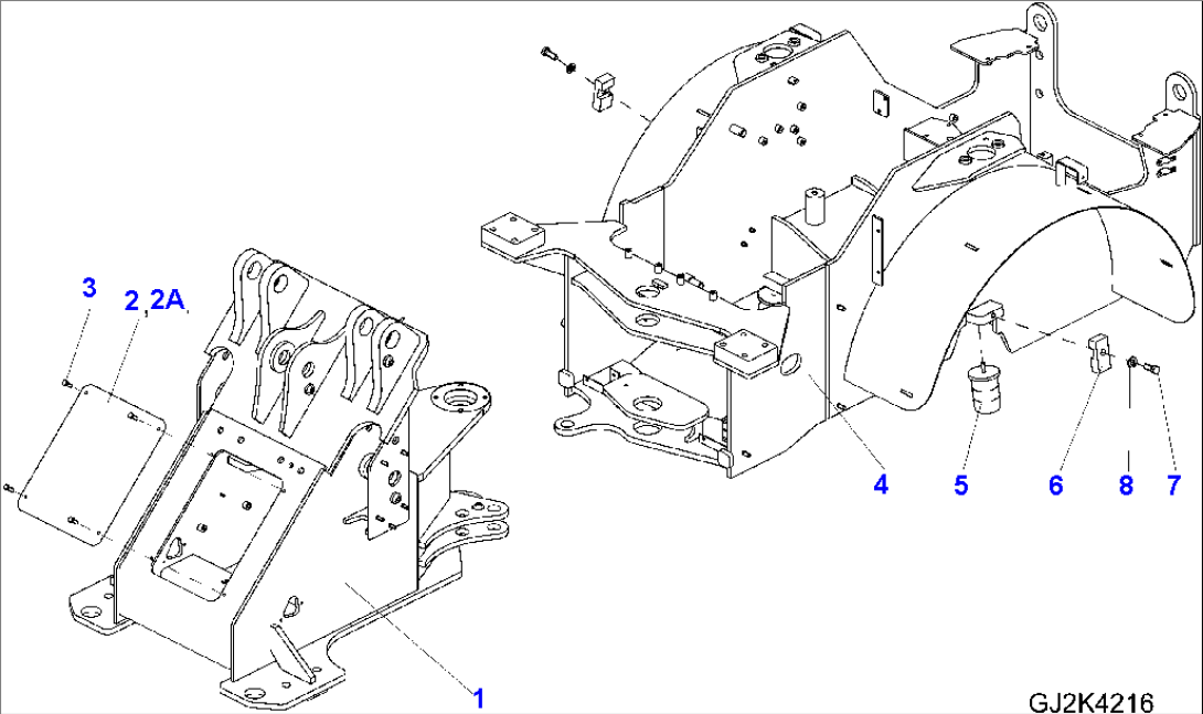 FRAME, FRONT AND REAR