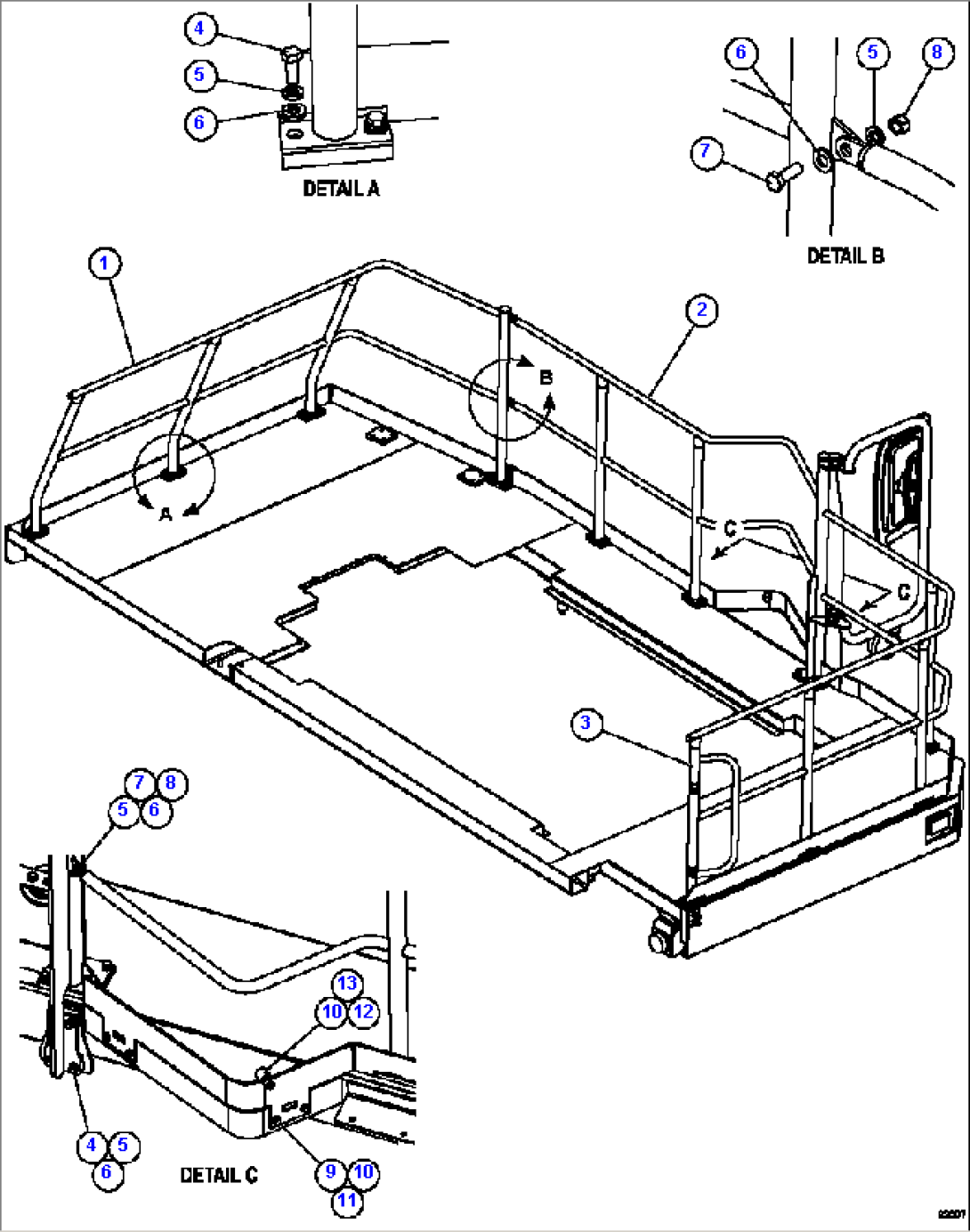 LH DECK HANDRAILS