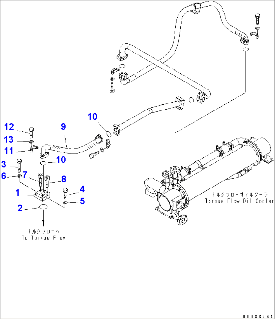 TORQUE CONVERTER AND TRANSMISSION (TORQUE FLOW PIPING)(#60002-)