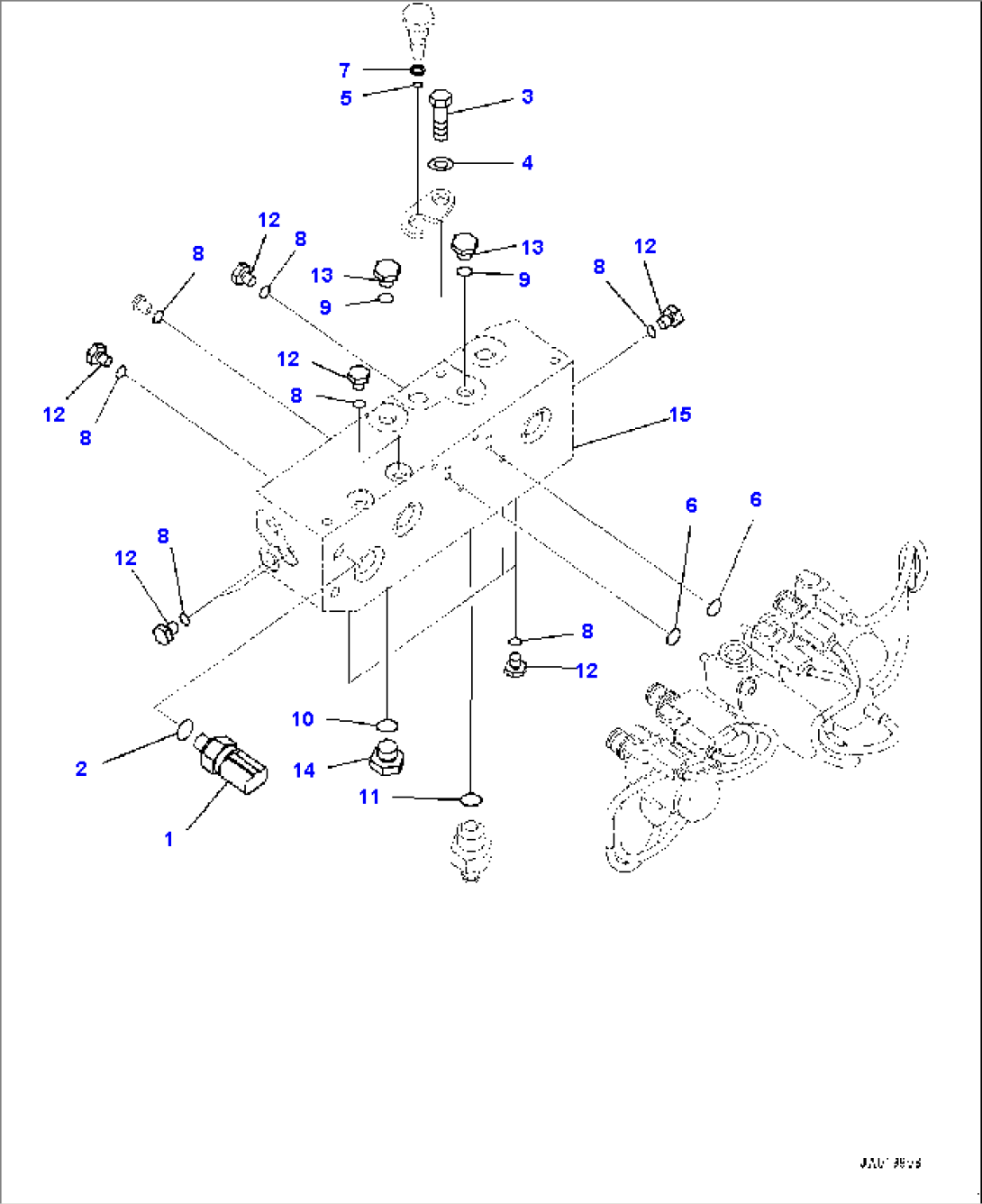 Proportional Pressure Control (PPC) Piping, Solenoid Valve Related Parts (1/2) (#B60001-)
