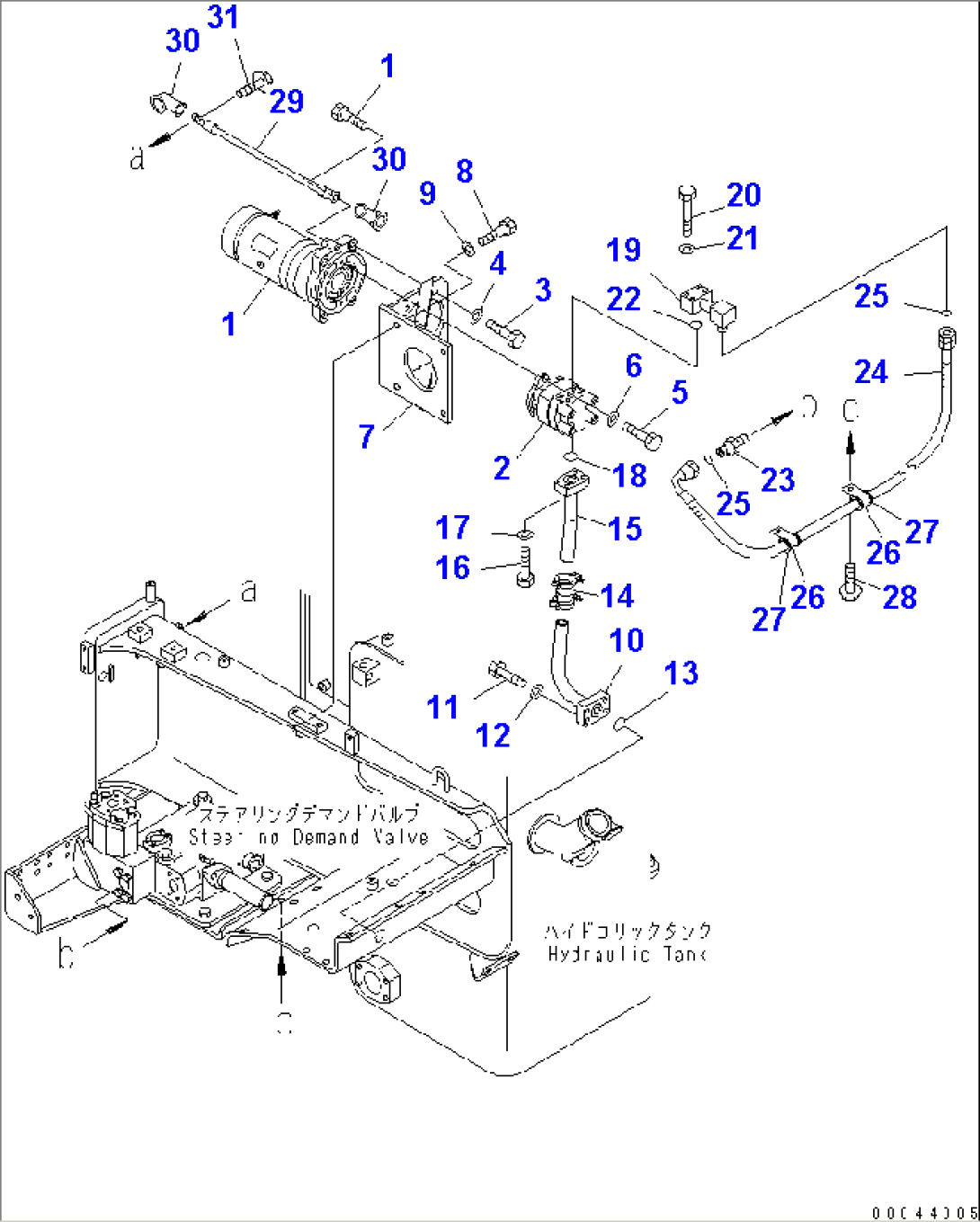 HYDRAULIC TANK (EMERGENCY STEERING LINE)(#15025-)