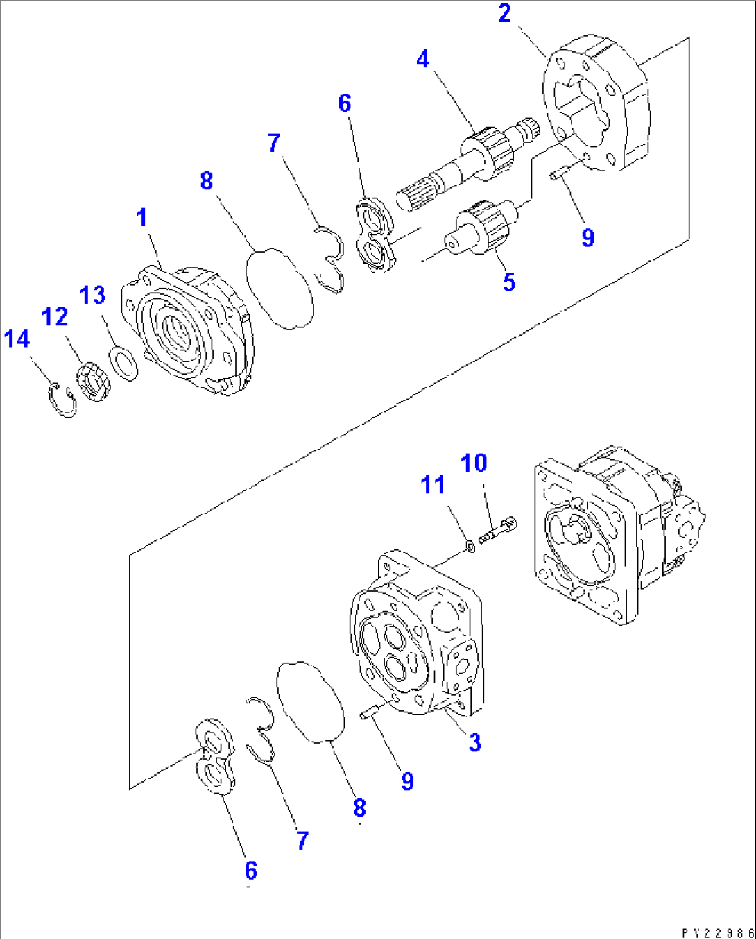 HYDRAULIC PUMP (BRAKE AND TRANSMISSION COOLING) (1/2)