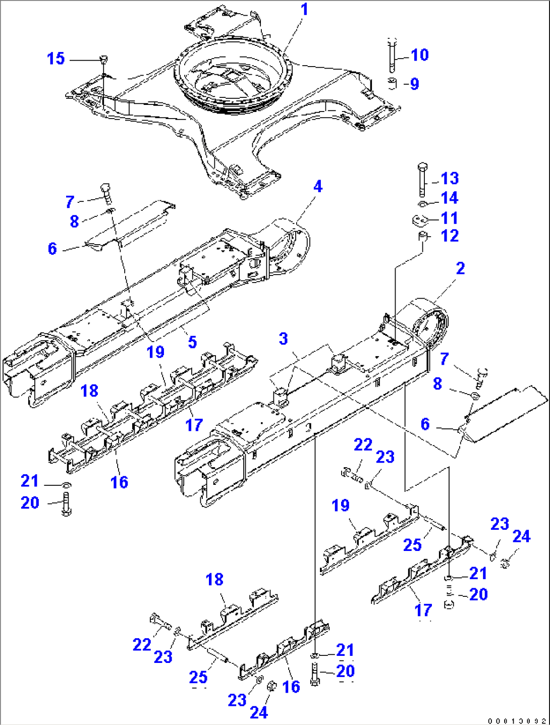 TRACK FRAME (VARIABLE GAUGE) (FULL ROLLER GUARD) (WITH UNDER COVER)(#50001-50551)