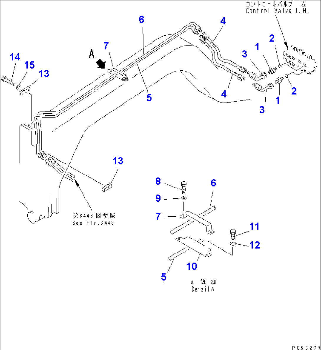 HYDRAULIC PIPING (CIRCLE REVOLUTION MOTOR LINE) (1/2)