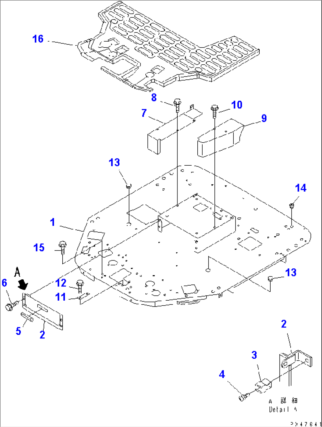 FLOOR FRAME (WITH CAB)(#50001-)