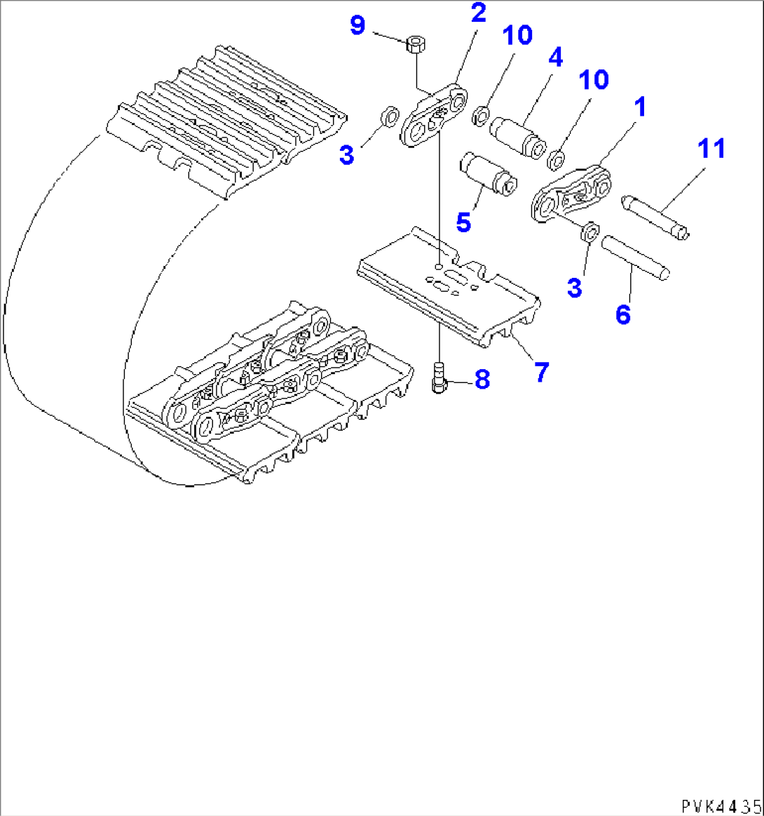 TRACK SHOE (MASTER PIN TYPE) (TRIPLE GROUSER WITH HOLE) (300MM WIDE)