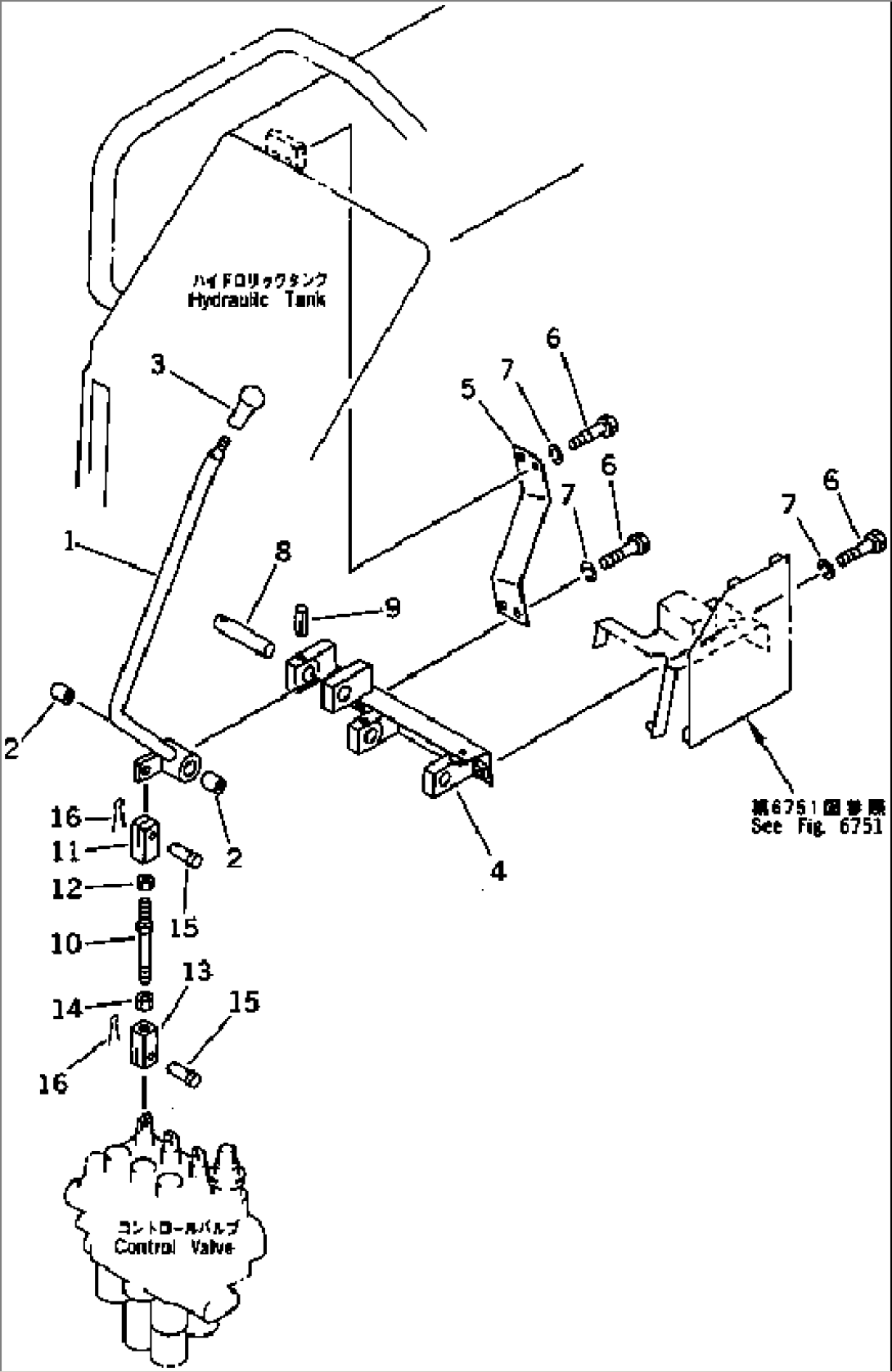 WORK EQUIPMENT CONTROL LEVER (2/2) (FOR 3-POINT HITCH)