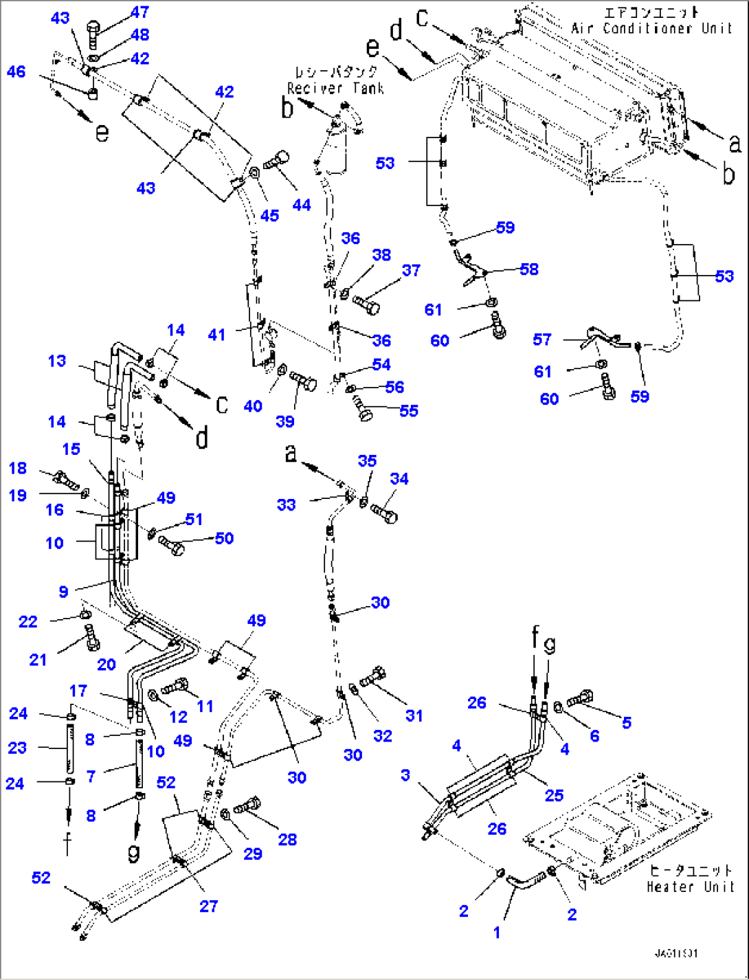 Cab, Heater Piping (#90001-)