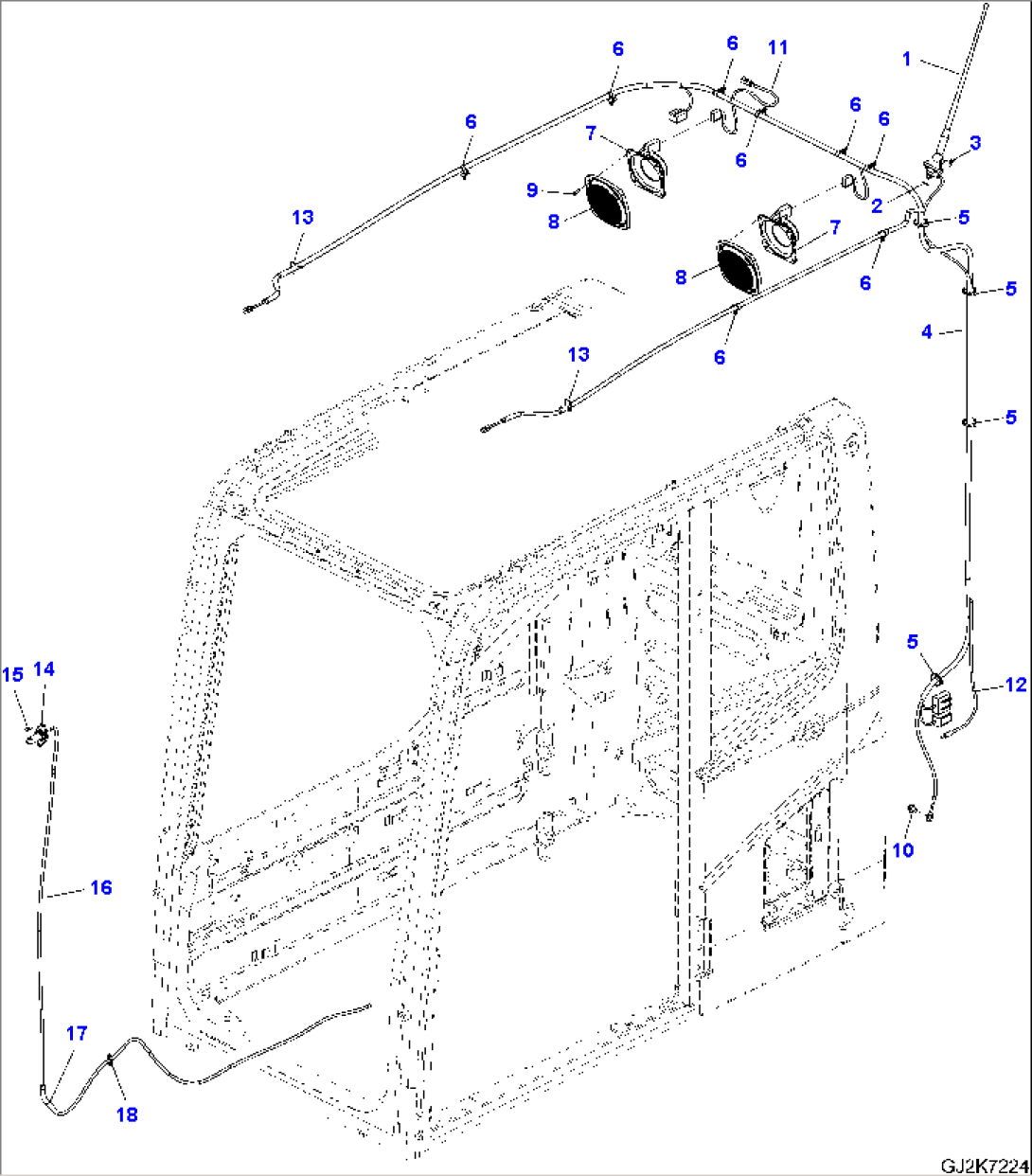 OPERATOR´S CAB - RADIO WIRING AND WINDOW WASHER