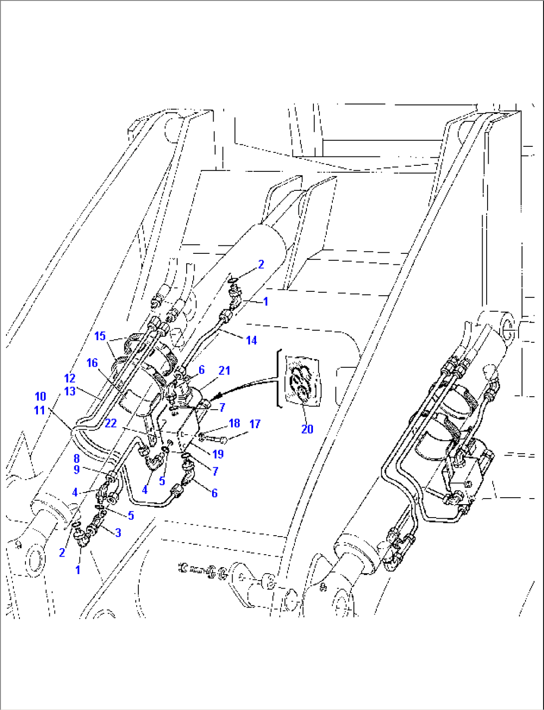 HYDRAULIC PIPING (SHOVEL LIFTING CYLINDER) (SAFETY VALVE)