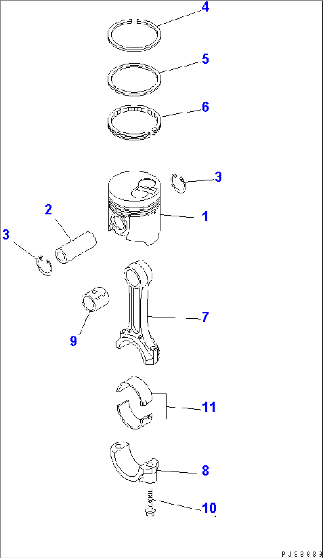 PISTON AND CONNECTING ROD
