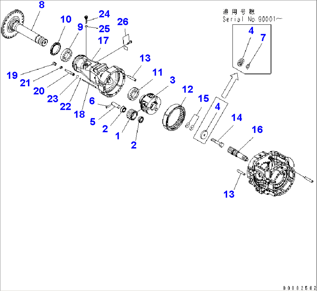 REAR AXLE (FINAL DRIVE) (R.H.)(#85001-)