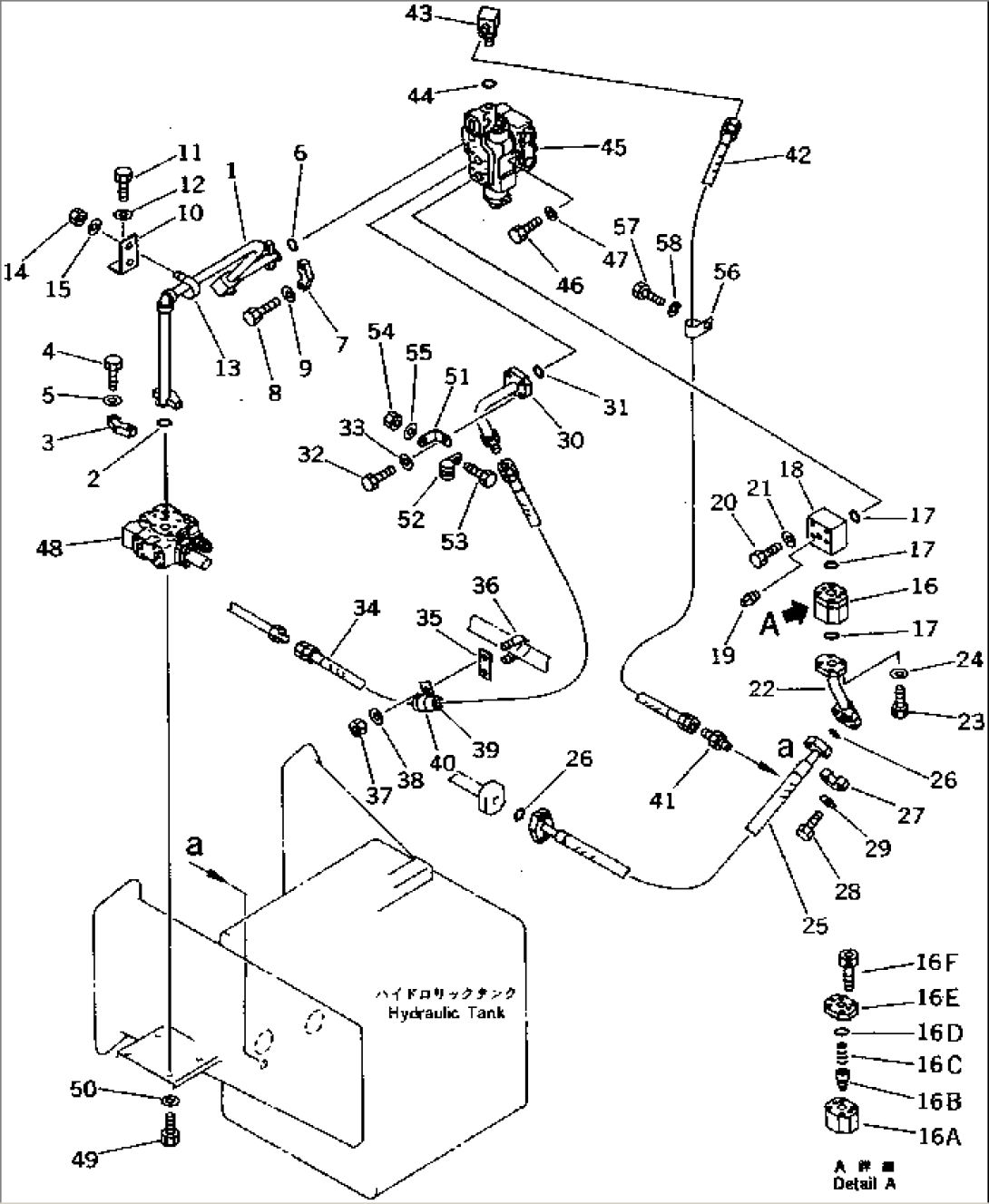 HYDRAULIC PIPING (2/3) (HOIST VALVE TO HYDRAULIC TANK)